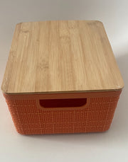 CAIXA ORGANIZADORA C/ TAMPA 4L LARANJA