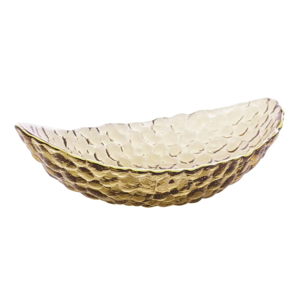BOWL DE CRISTAL DE CHUMBO MARTELADO TAJ AMBAR 19,5x11x5cm - WOLFF
