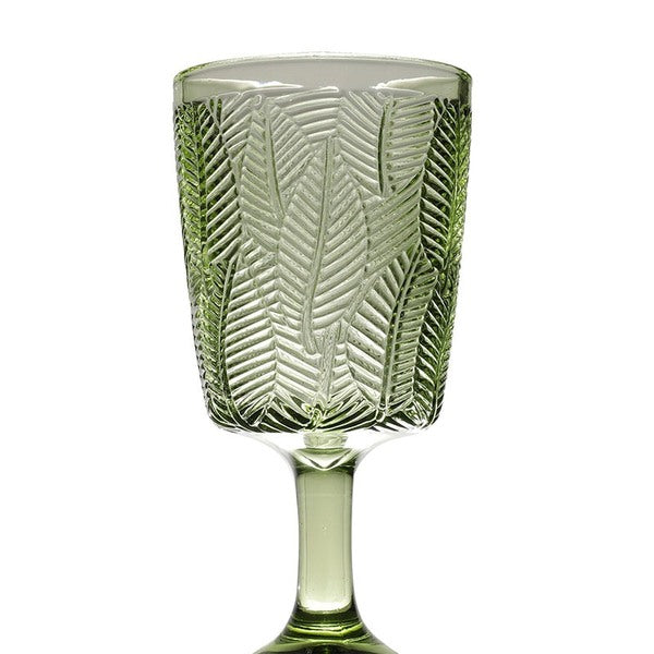 CJ 6 TAÇAS VIDRO LEAVES VERDE 320 ml - BONGOURMET