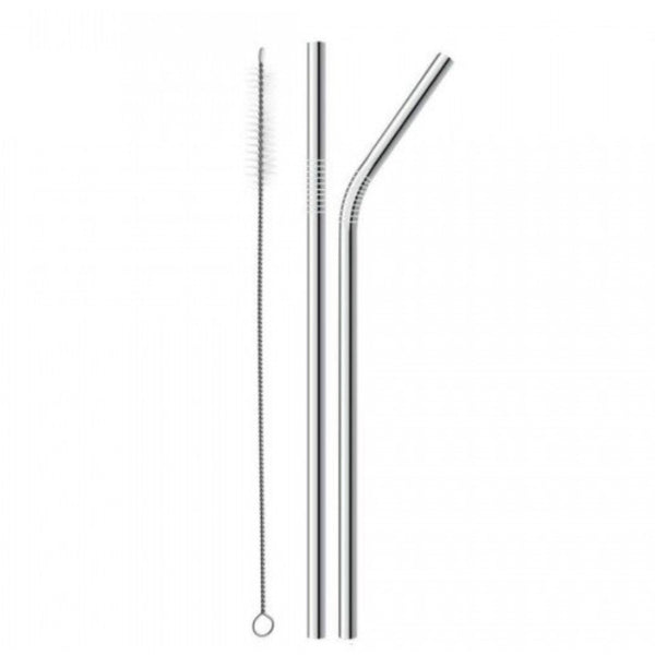 CONJUNTO 3 PEÇAS - 2 CANUDOS INOX