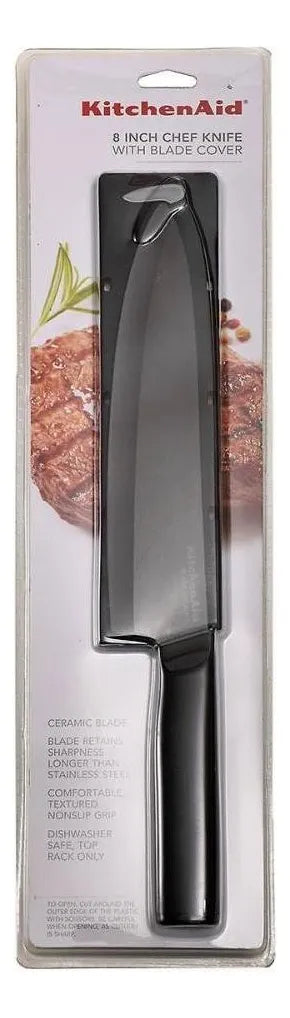 FACA INOX CHEF PRETA 20,3CM - KITCHENAID