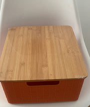 CAIXA ORGANIZADORA C/ TAMPA 12L LARANJA