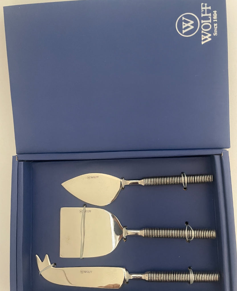 CONJUNTO 3 FACAS PARA QUEIJO DE AÇO