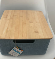 CAIXA ORGANIZADORA C/ TAMPA 12L CINZA