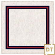 GUARDANAPO DE MESA LINHO 45X45 CM OFF WHITE C AZUL E VERMELHO - DECORTEXTIL