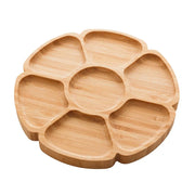 PETISQUEIRA REDONDA EM BAMBU C/ 7 DIVISÓRIAS FLOWER 19 CM - LYOR