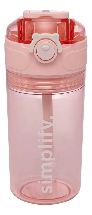 GARRAFA SQUEEZE DE POLICARBONATO COM PORTA SNACK 450ML ROSA - WOLFF