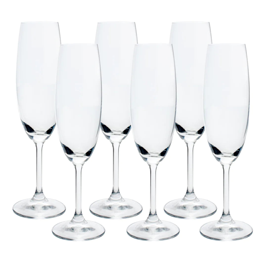 JG 6 TACAS P/ CHAMPANHE CRISTAL